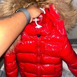 Kid Red Moncler Coat